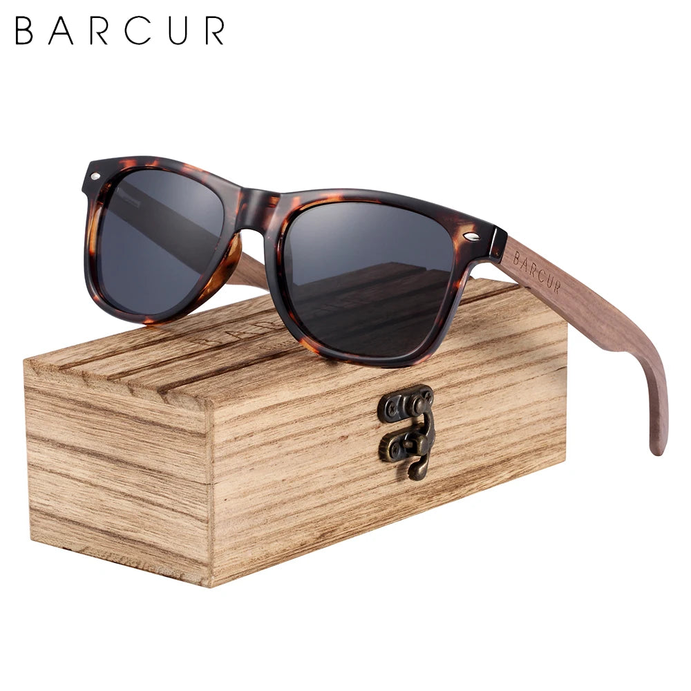 BOSCARA Black Walnut Wooden Sunglasses — UV400 Polarized