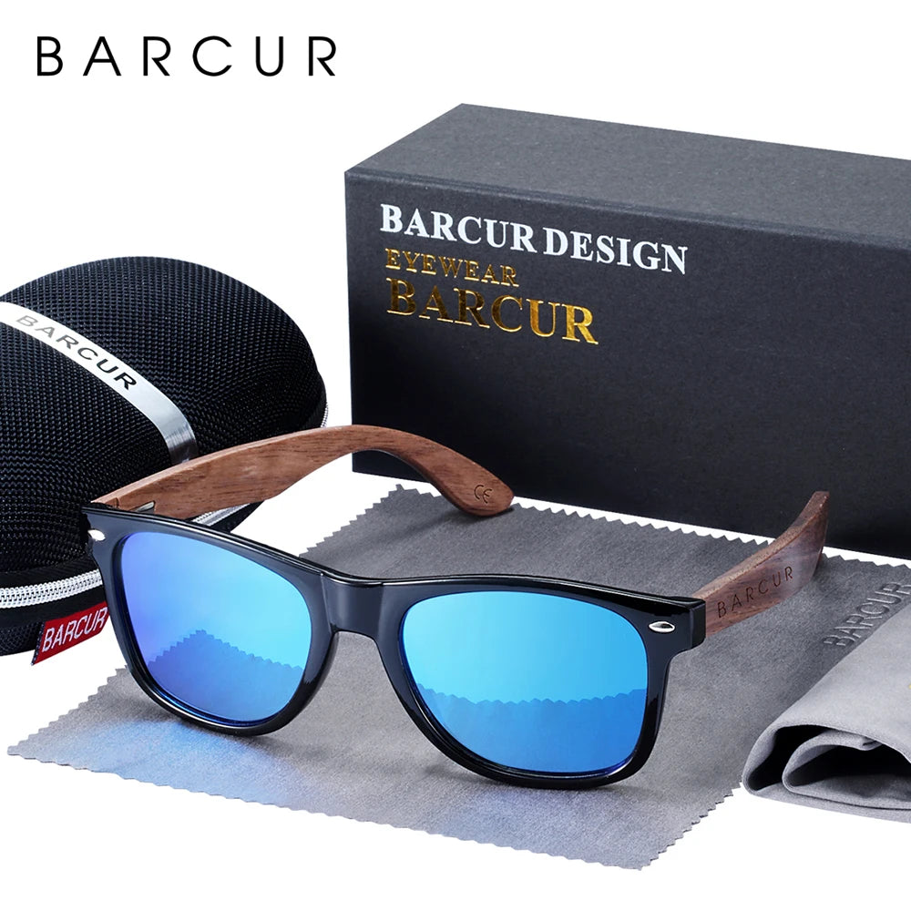 BOSCARA Black Walnut Wooden Sunglasses — UV400 Polarized
