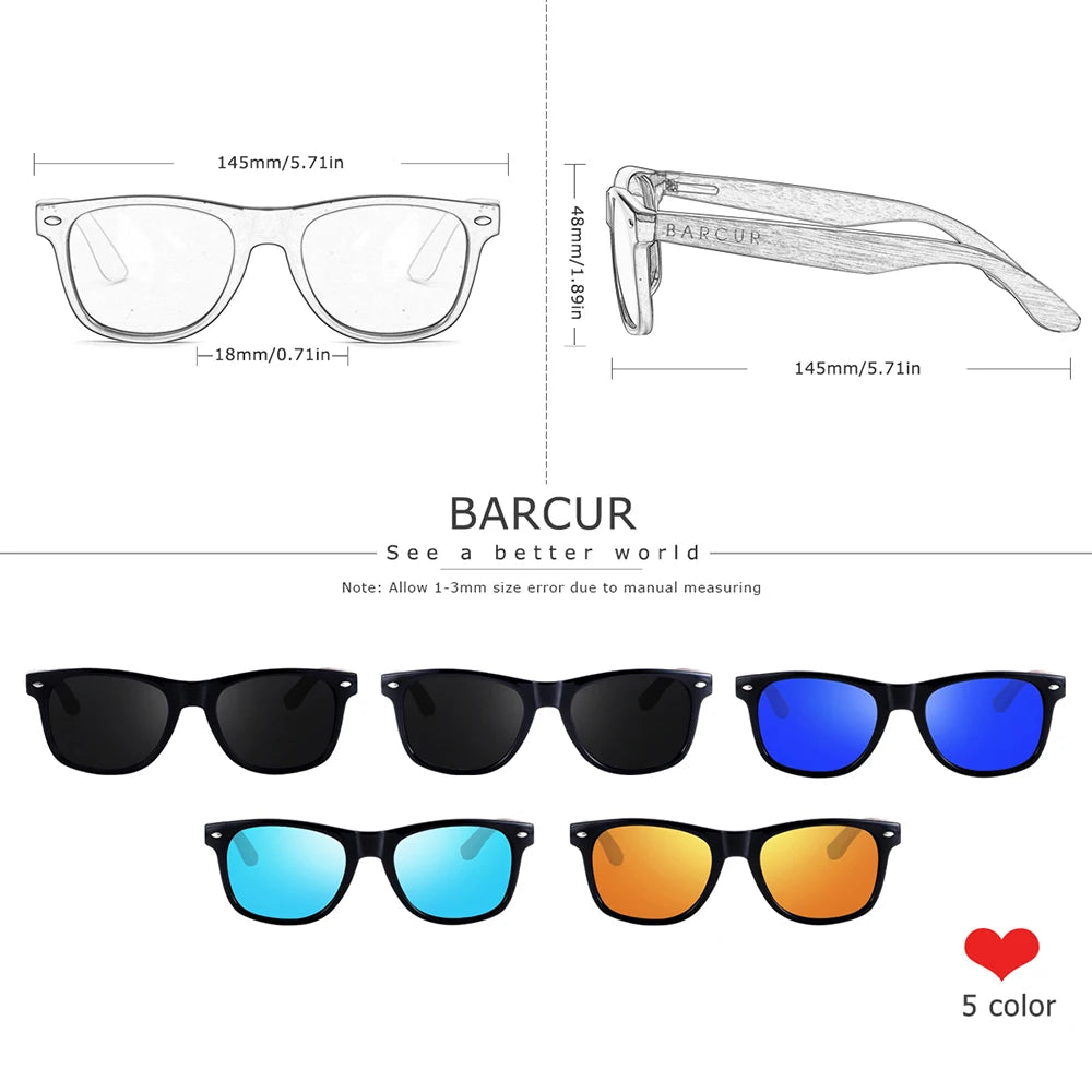 BOSCARA Black Walnut Wooden Sunglasses — UV400 Polarized