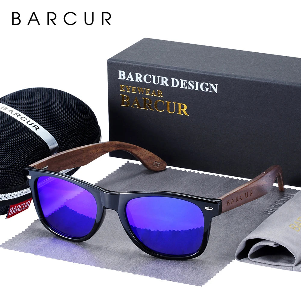 BOSCARA Black Walnut Wooden Sunglasses — UV400 Polarized