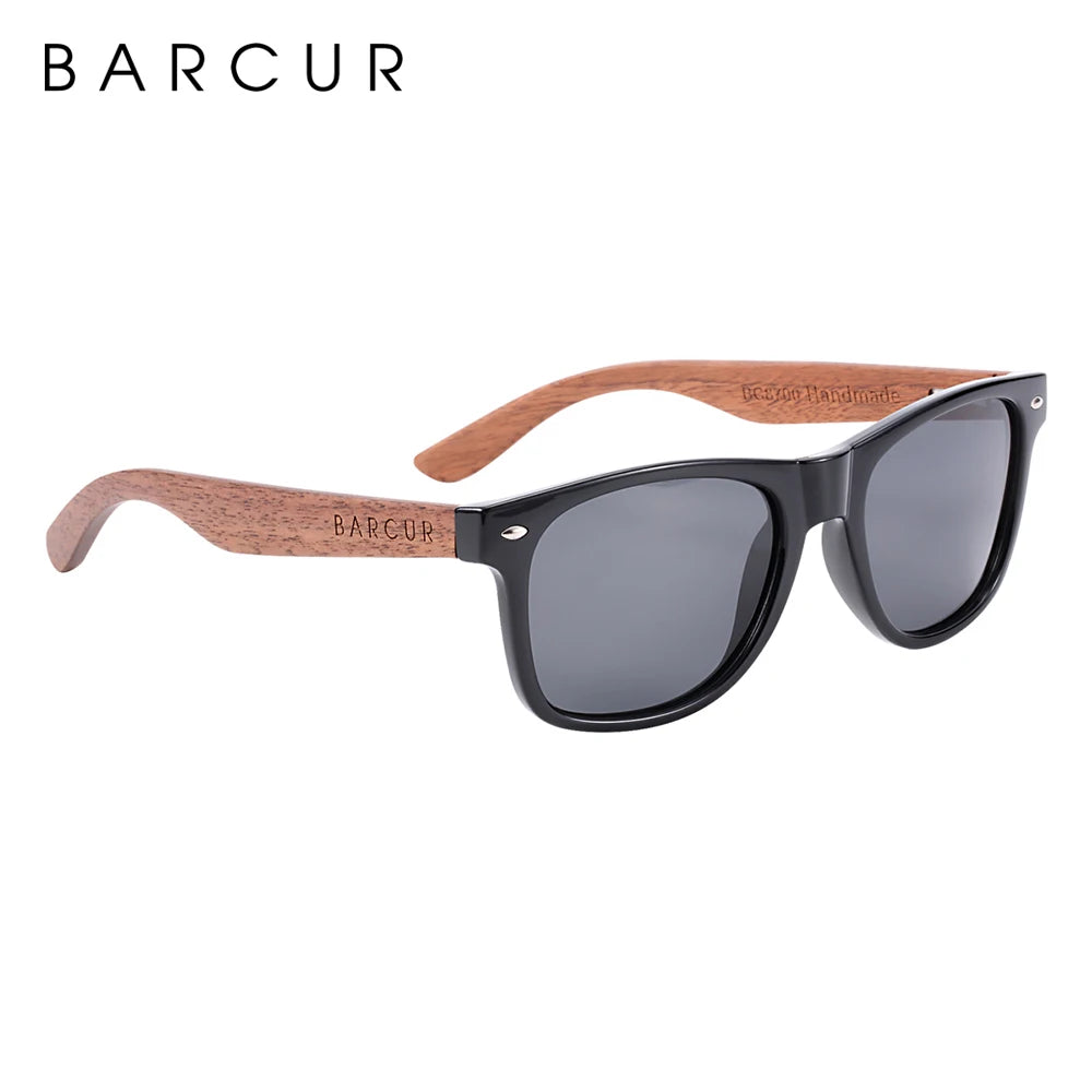 BOSCARA Black Walnut Wooden Sunglasses — UV400 Polarized