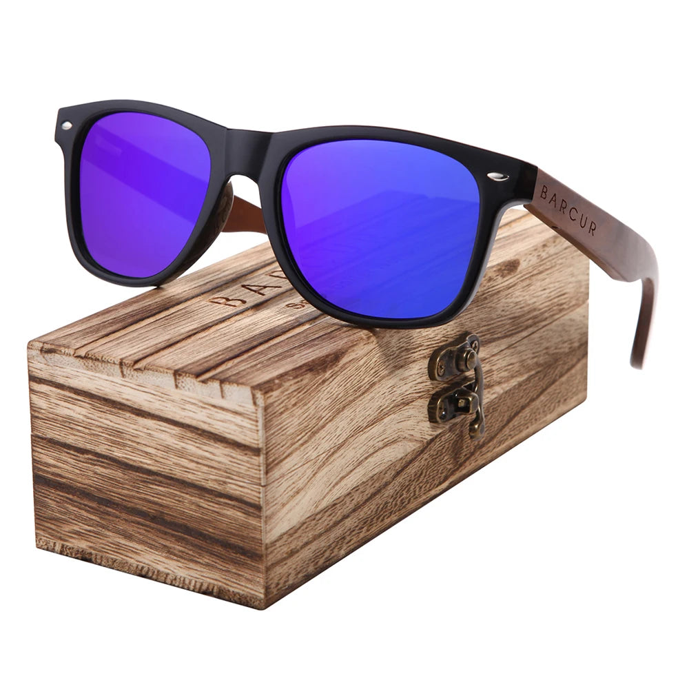 BOSCARA Black Walnut Wooden Sunglasses — UV400 Polarized