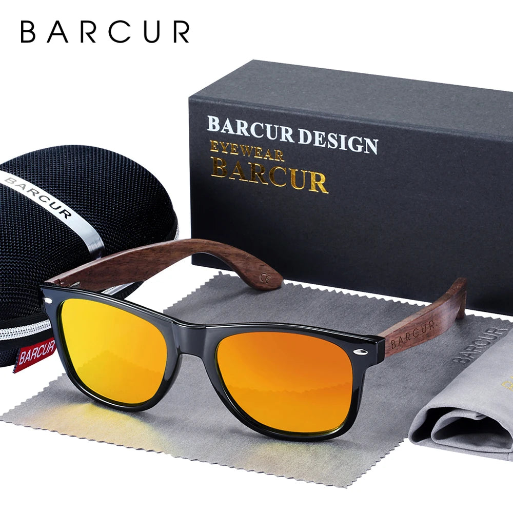 BOSCARA Black Walnut Wooden Sunglasses — UV400 Polarized