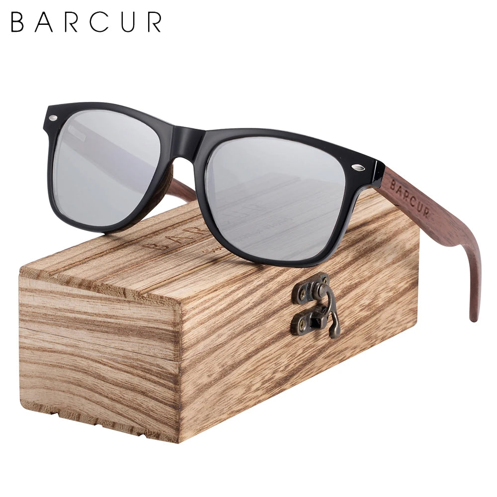 BOSCARA Black Walnut Wooden Sunglasses — UV400 Polarized