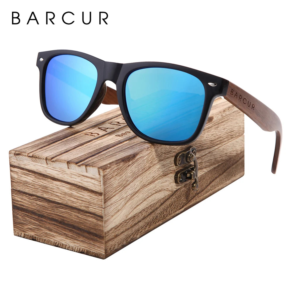 BOSCARA Black Walnut Wooden Sunglasses — UV400 Polarized
