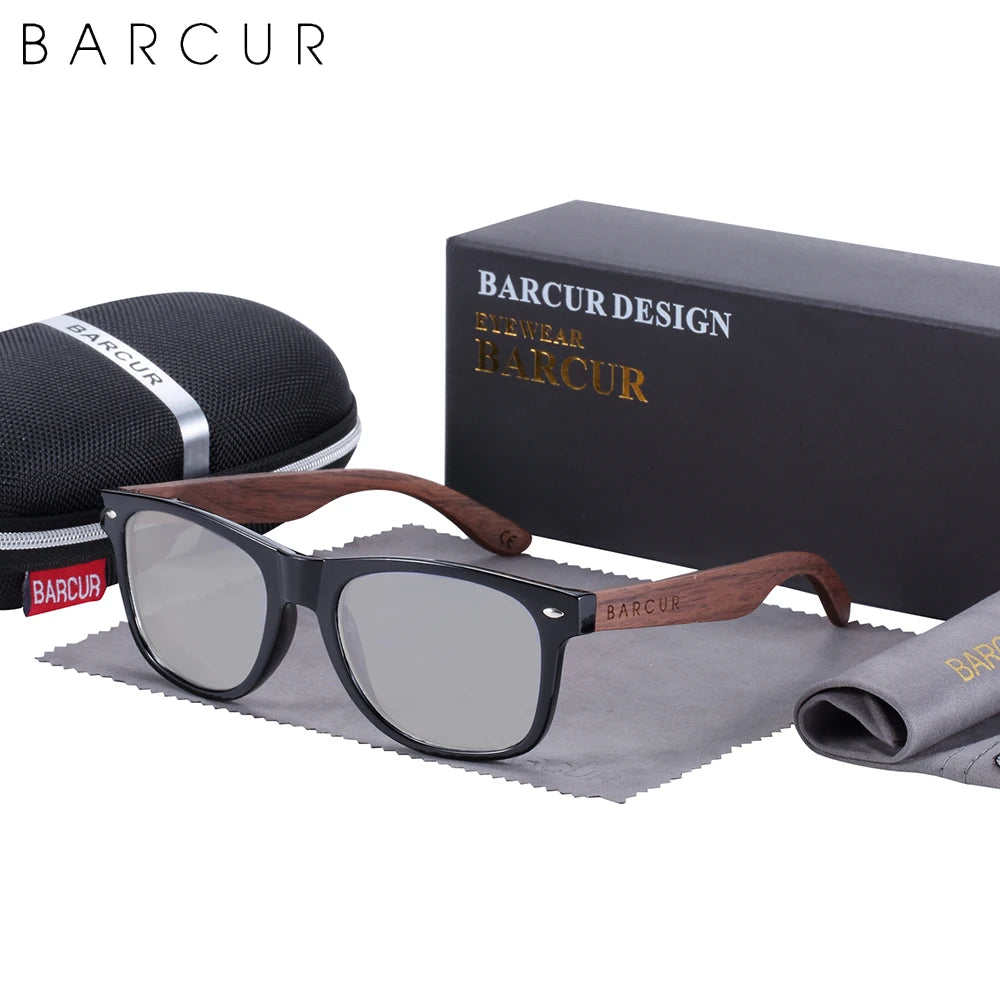BOSCARA Black Walnut Wooden Sunglasses — UV400 Polarized