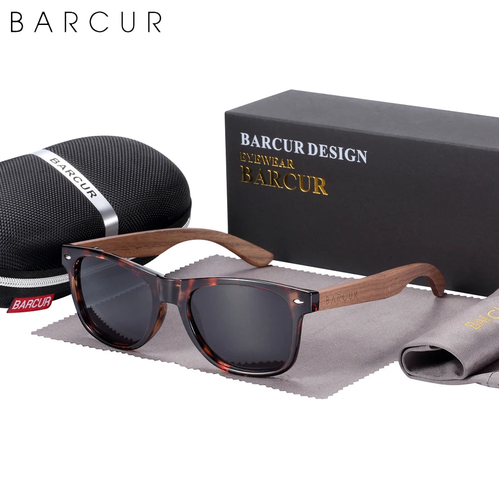 BOSCARA Black Walnut Wooden Sunglasses — UV400 Polarized