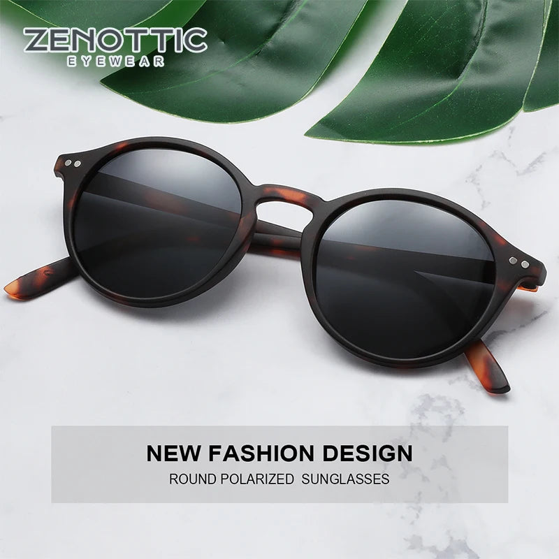 BOSCARA Retro Round Sunglasses — UV400 Polarized