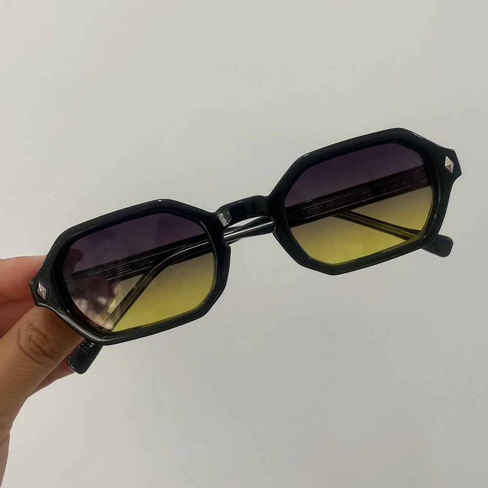 BOSCARA Vintage Hexagon Sunglasses — UV400 Protection