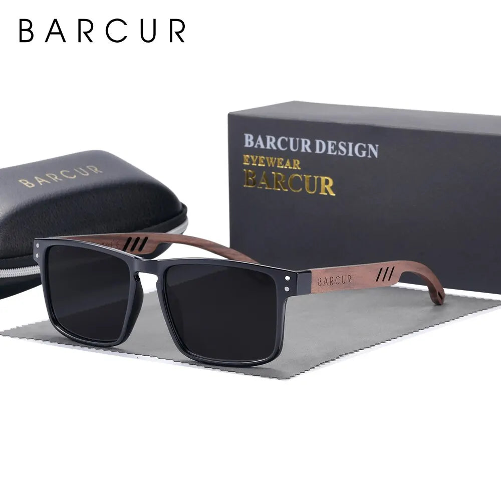 BOSCARA Natural Wood Business Sunglasses — UV400 Polarized
