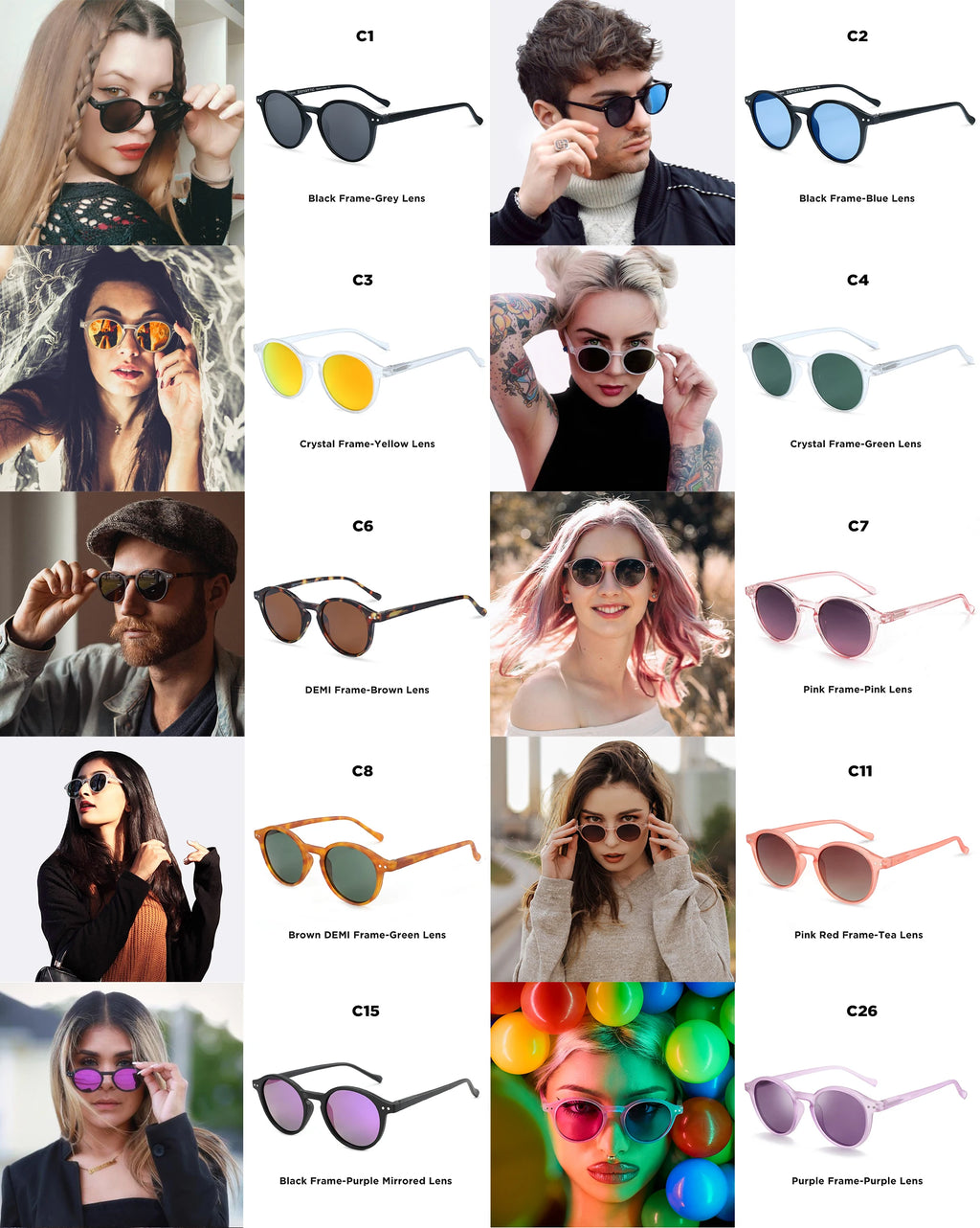 BOSCARA Retro Round Sunglasses — UV400 Polarized