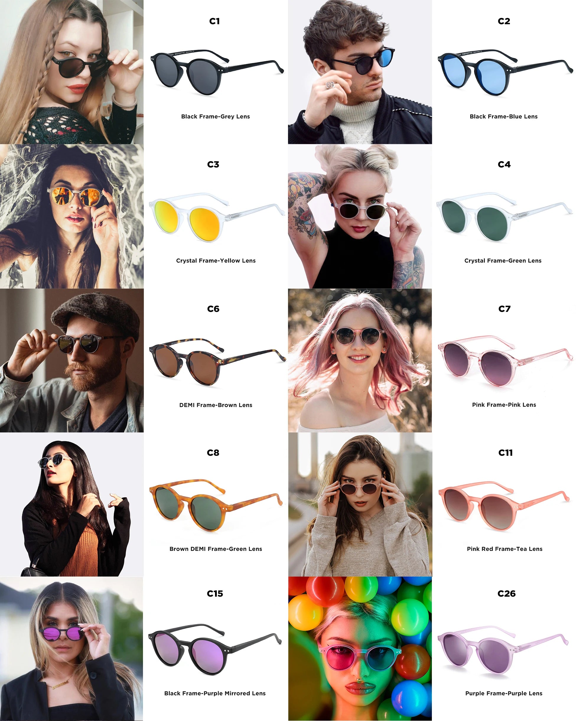 BOSCARA Retro Round Sunglasses — UV400 Polarized