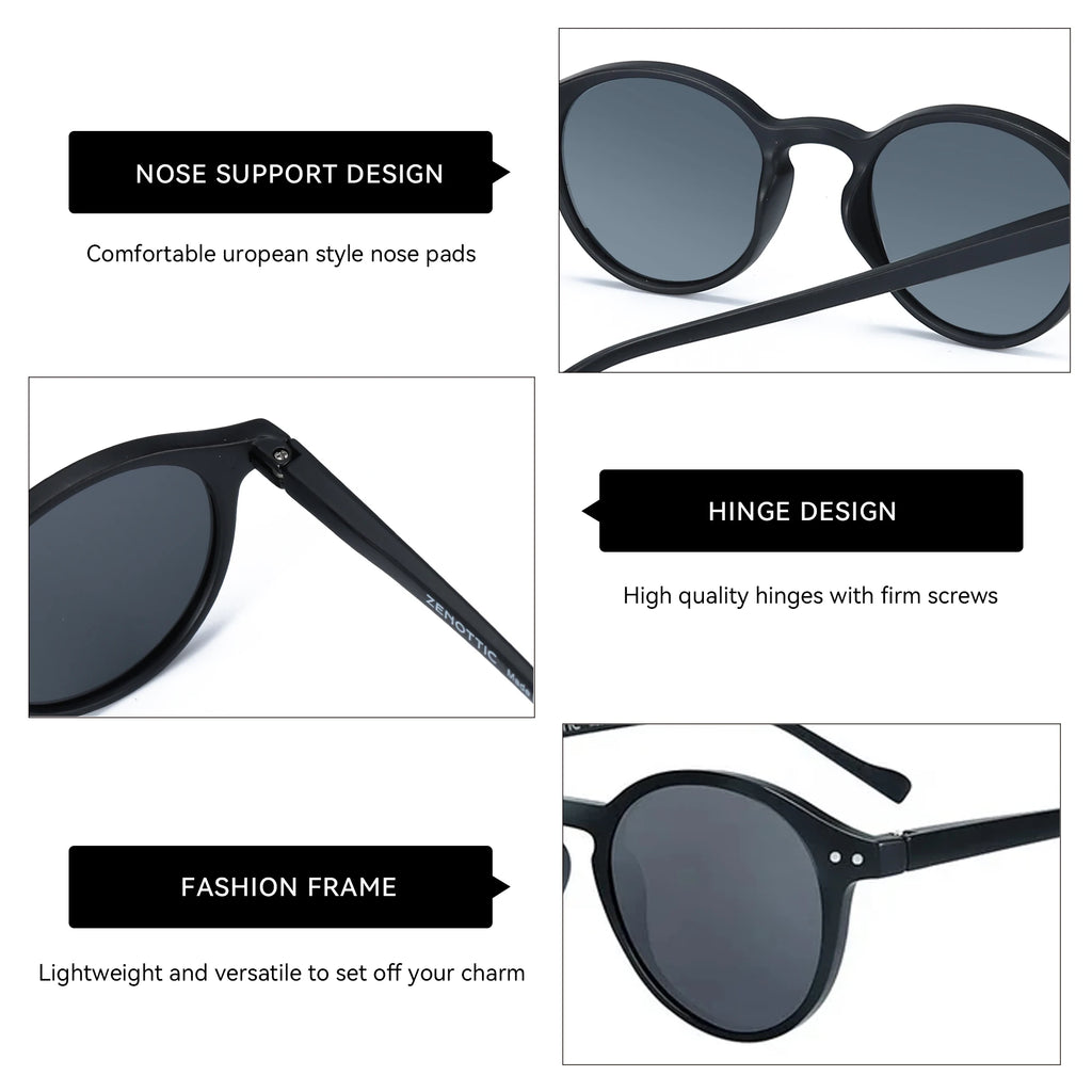BOSCARA Retro Round Sunglasses — UV400 Polarized