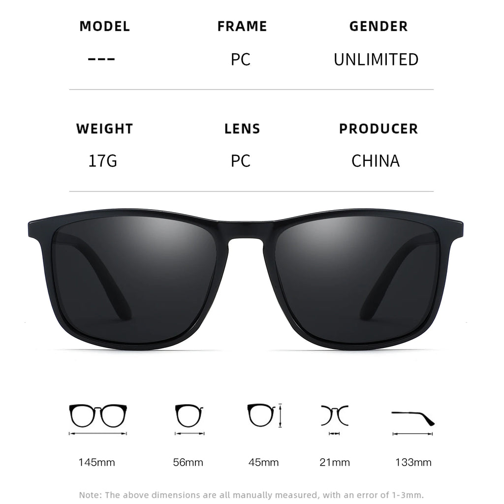 BOSCARA Classic Square Sunglasses — UV400 Polarized