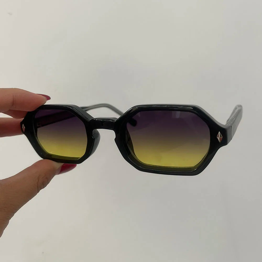 BOSCARA Vintage Hexagon Sunglasses — UV400 Protection