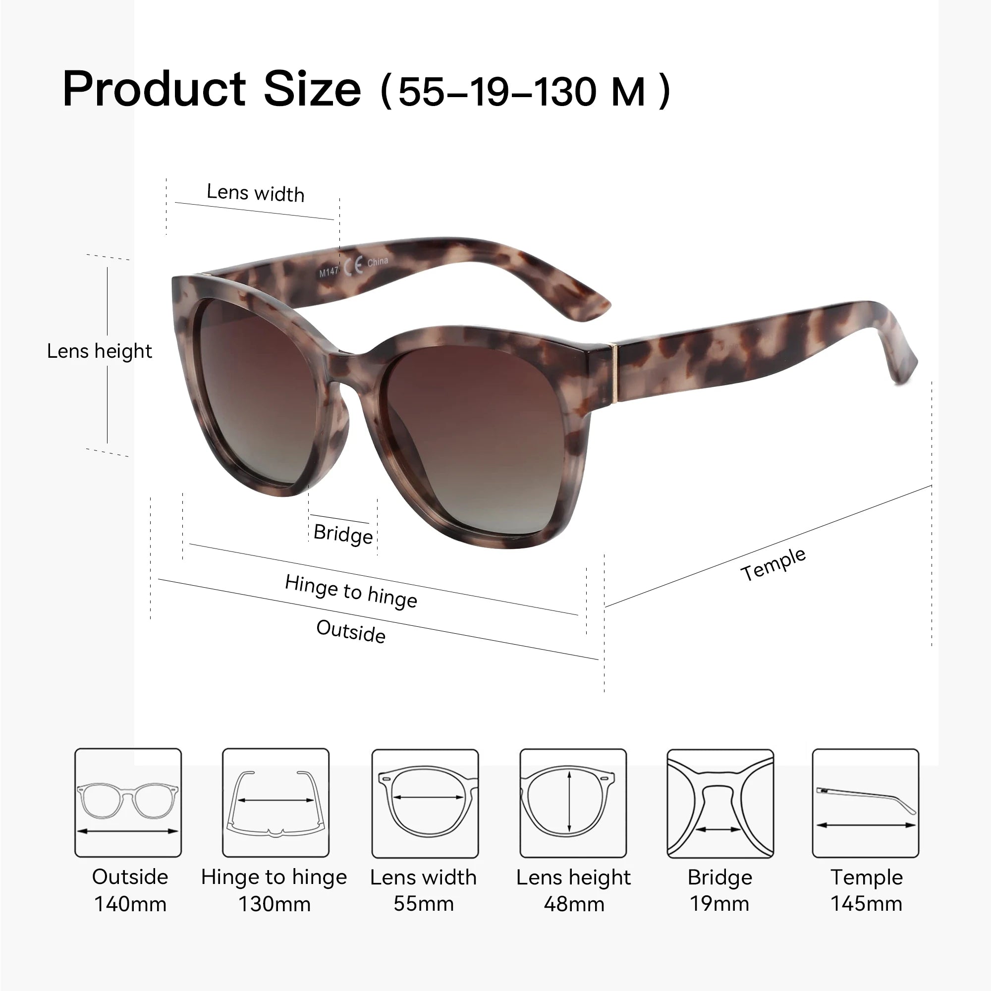 BOSCARA Cateye Women's Sunglasses — UV400 Polarized