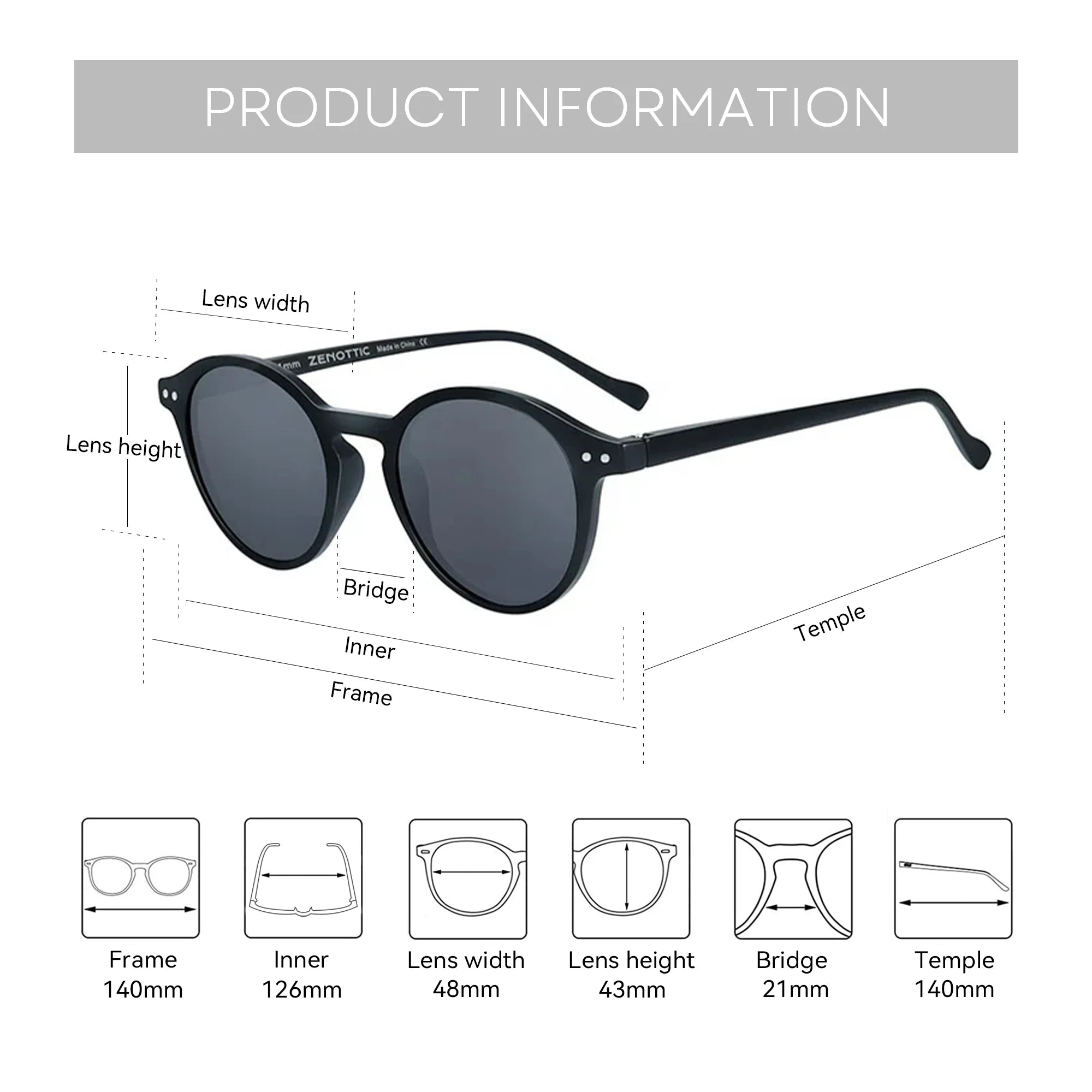 BOSCARA Retro Round Sunglasses — UV400 Polarized
