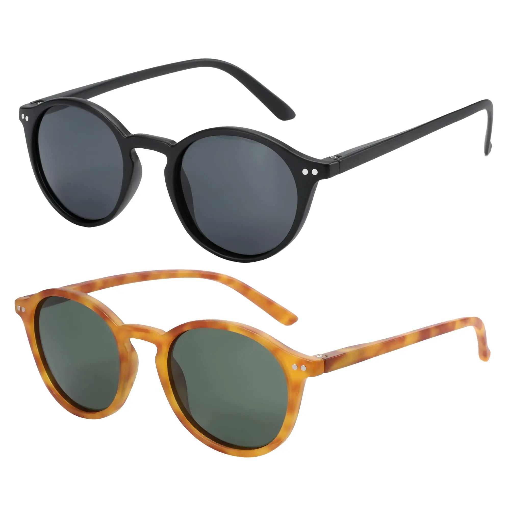 BOSCARA Retro Round Sunglasses — UV400 Polarized