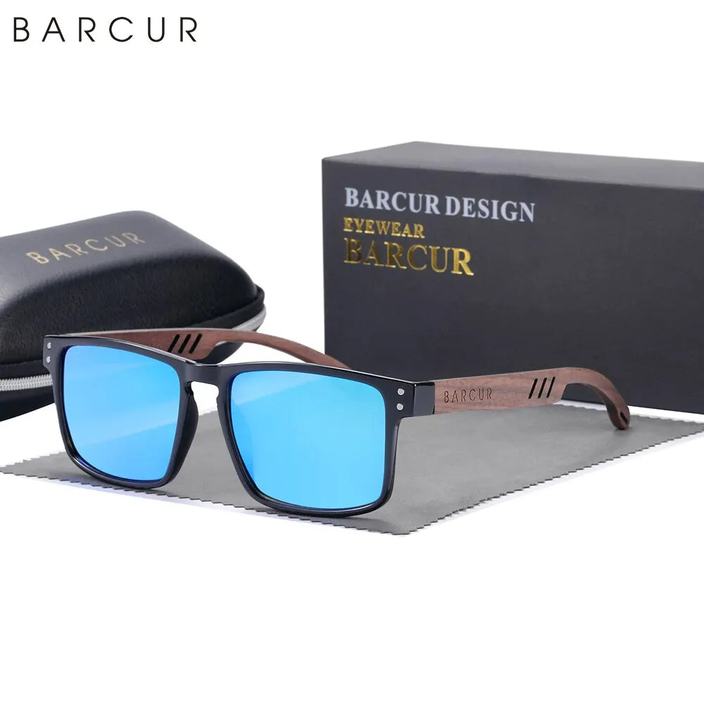 BOSCARA Natural Wood Business Sunglasses — UV400 Polarized