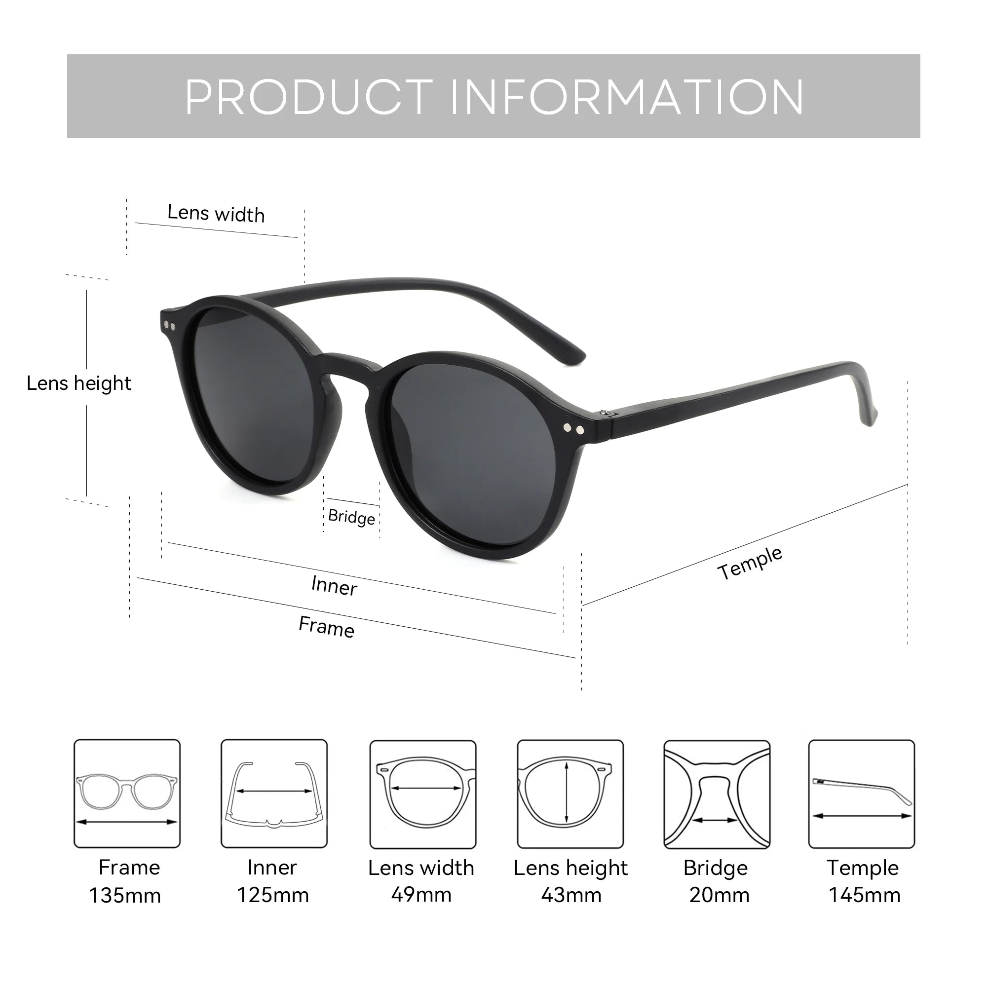 BOSCARA Retro Round Sunglasses — UV400 Polarized