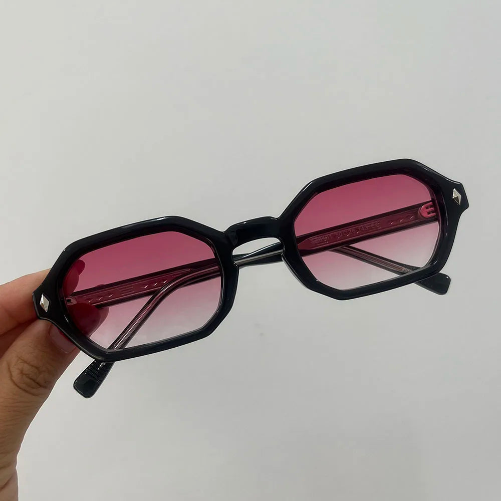 BOSCARA Vintage Hexagon Sunglasses — UV400 Protection