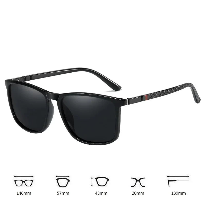 BOSCARA Vintage Square Sunglasses — UV400 Polarized